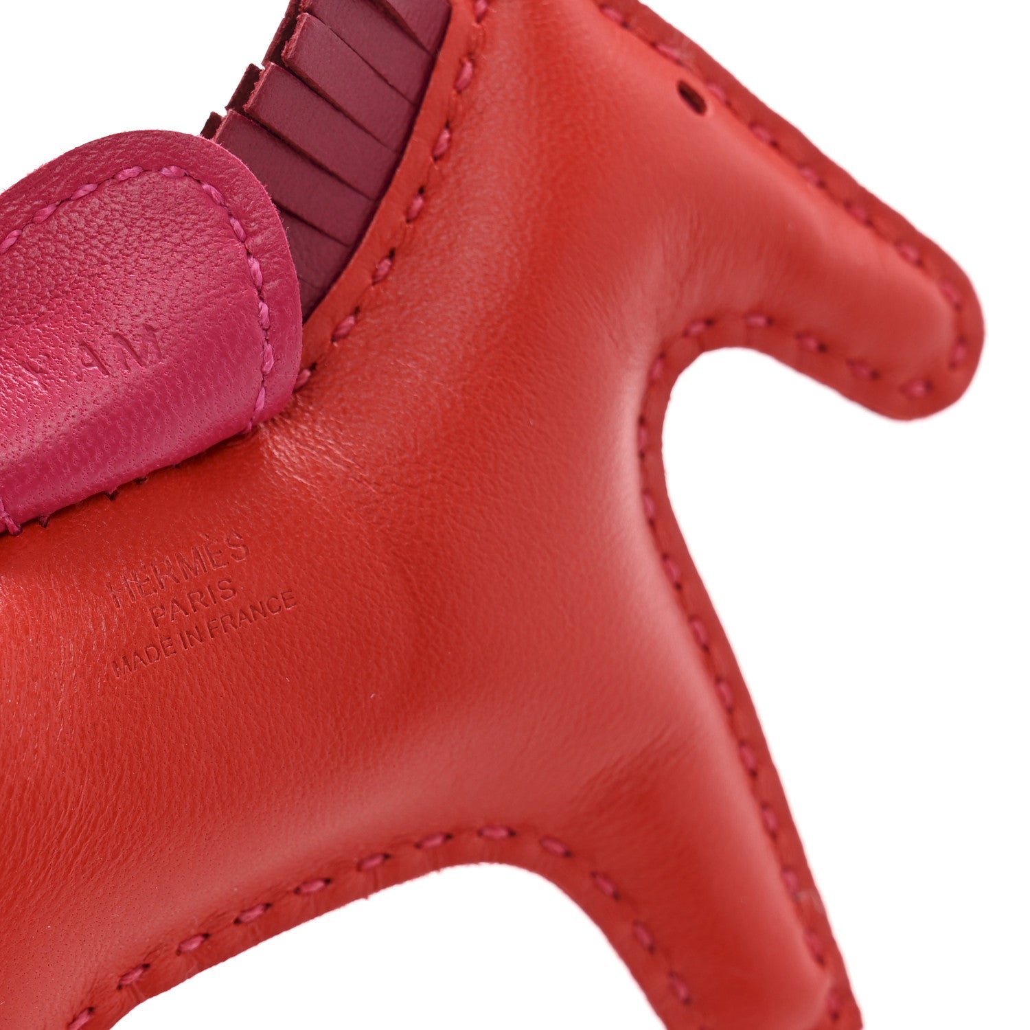 Hermes Milo Lambskin Grigri Rodeo Horse Bag Charm PM Rouge Indien Rubis Rose Mexico 3 of 4