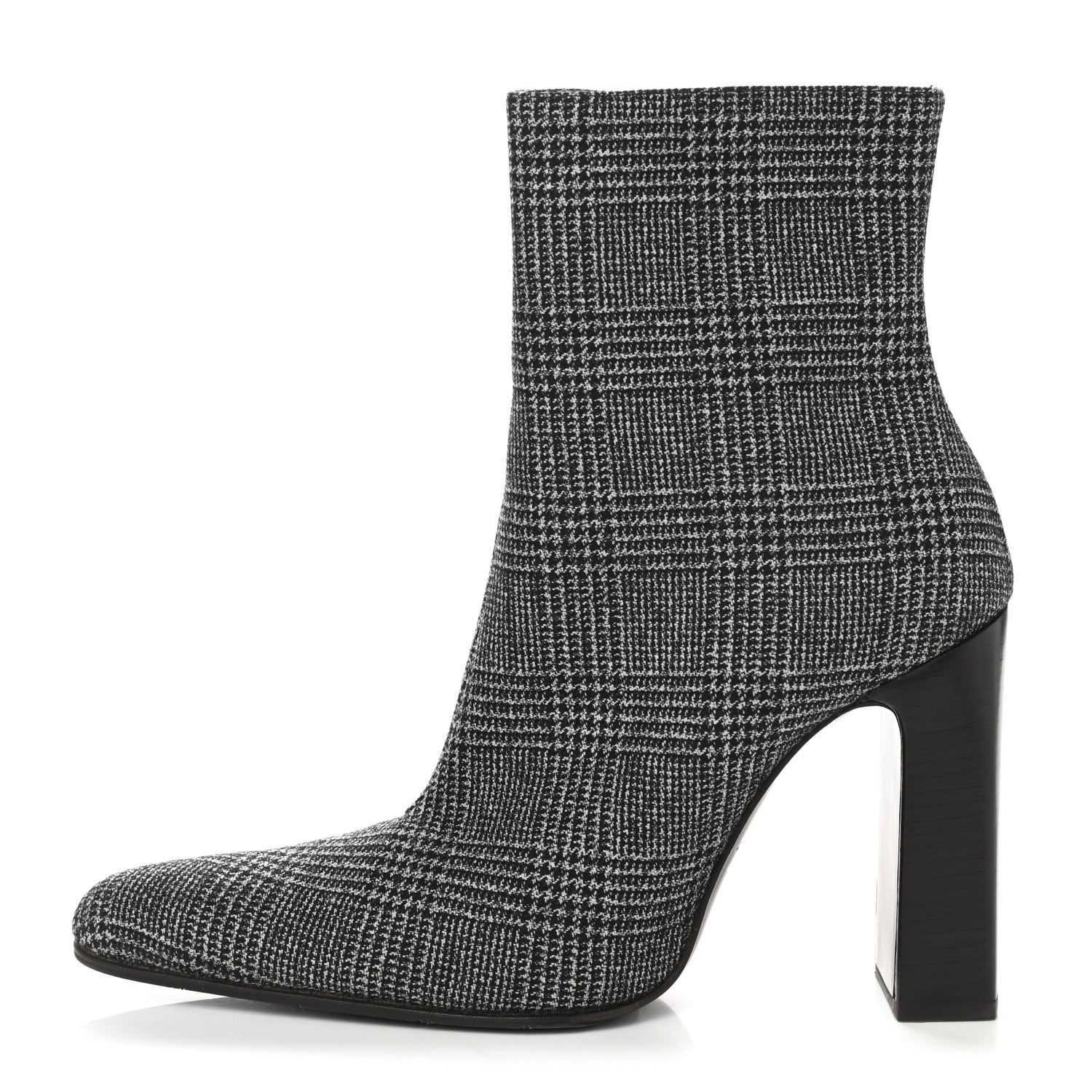 Balenciaga Wool Plaid Ankle Boots 39 Black 1 of 9