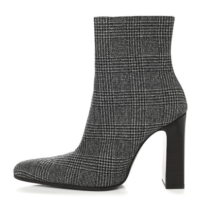 Balenciaga Wool Plaid Ankle Boots 39 Black 1 of 9