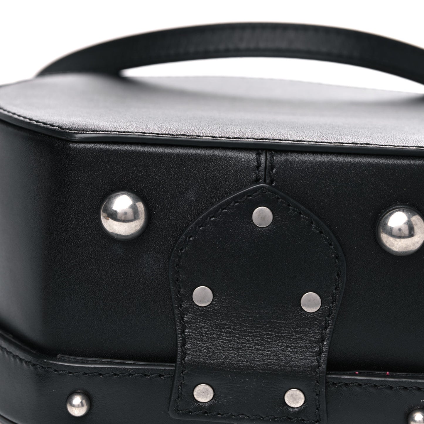 Calfskin Small Mica Hat Box Black