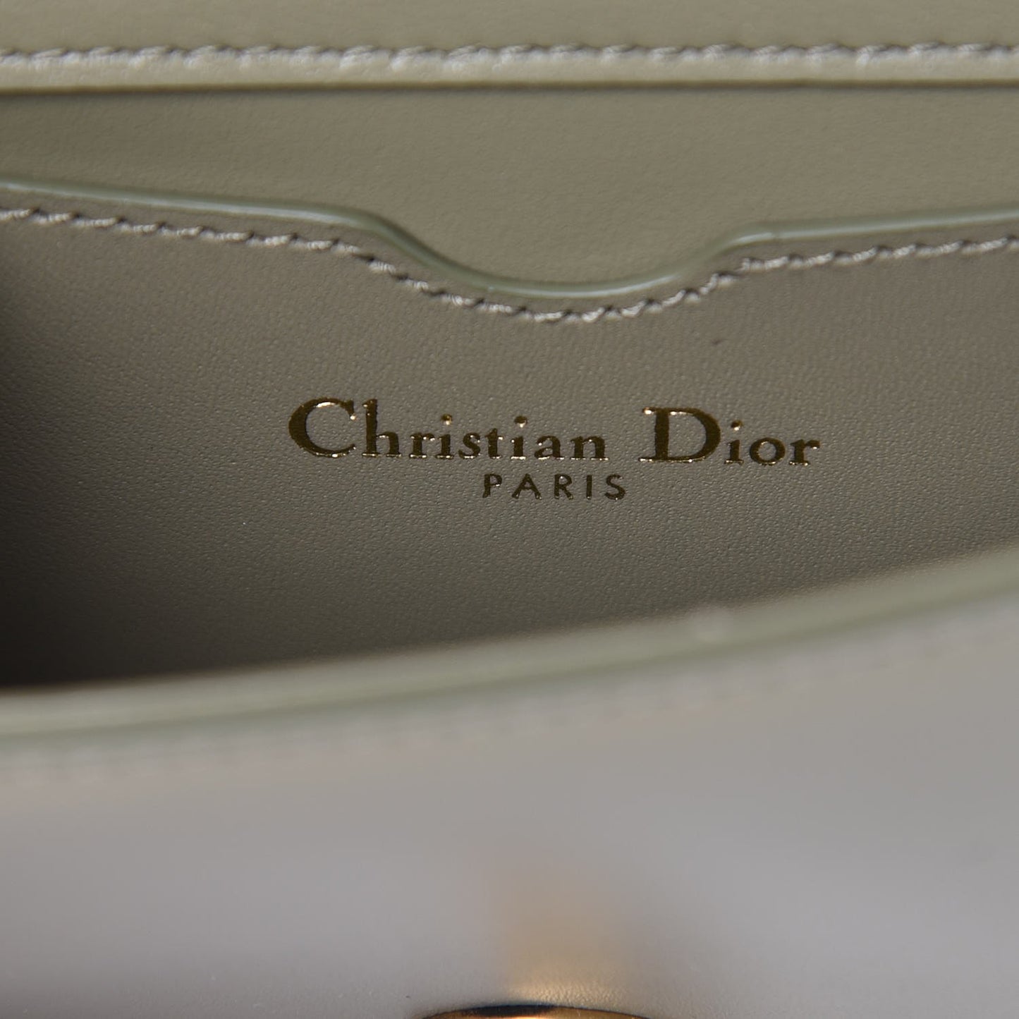 Calfskin Bee Pouch Grey Green