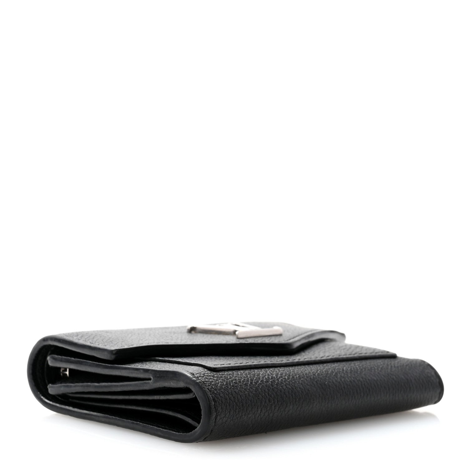 Louis Vuitton Soft Calfskin My Lockme Compact Wallet Black 4 of 13