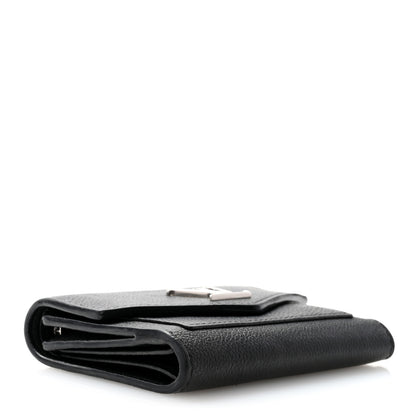 Louis Vuitton Soft Calfskin My Lockme Compact Wallet Black 4 of 13