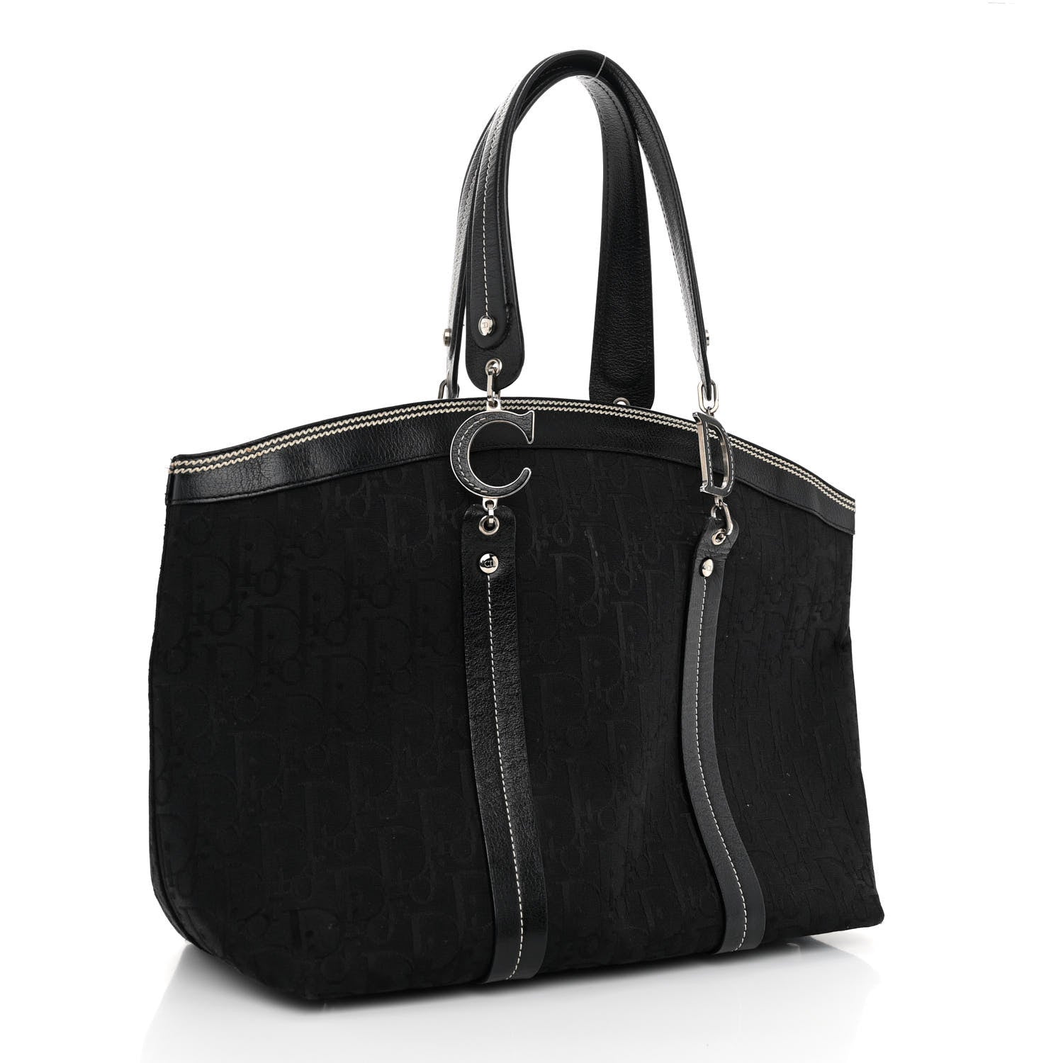 Christian Dior Monogram Vintage Flowers Dome Bag Black 3 of 14