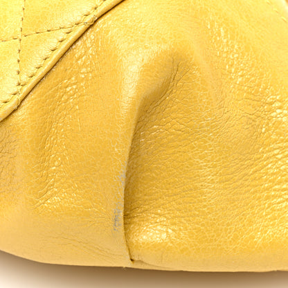 Chanel Crumpled Glazed Lambskin Quilted Waist Bag Fanny Pack Yellow 10 of 12