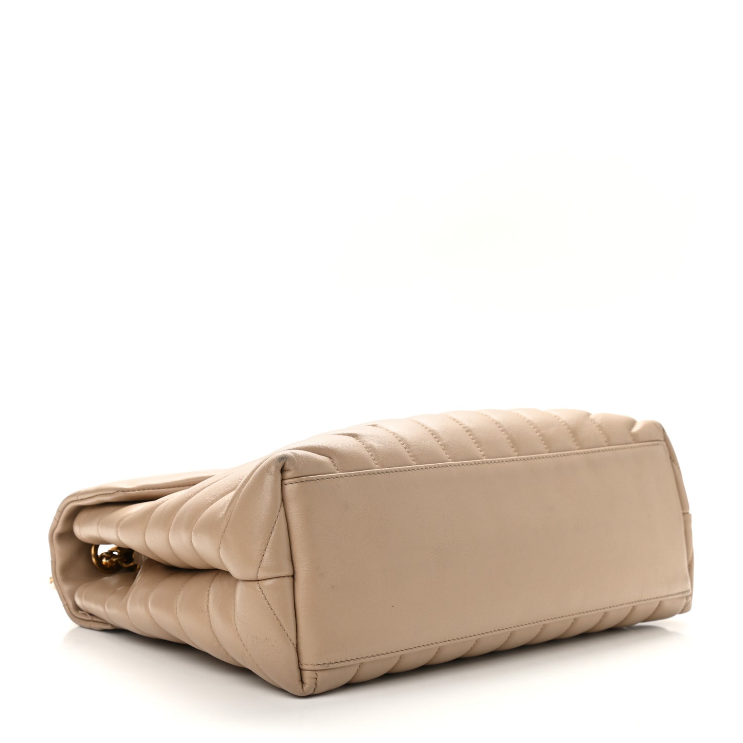 Calfskin Y Quilted Monogram Medium Loulou Chain Satchel Dark Beige