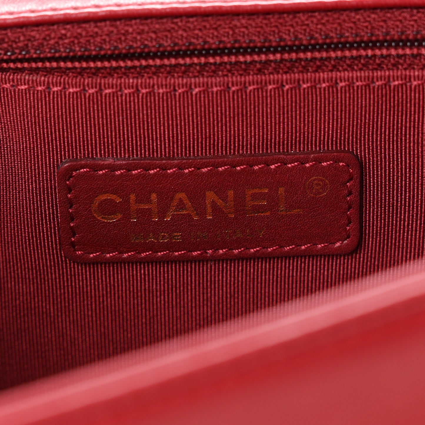 Lambskin Quilted New Medium Boy Flap Dark Red