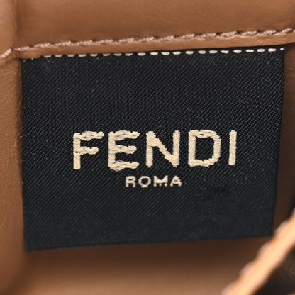 Fendi Fabric Jacquard FF 1974 Flap Card Holder Tobacco Moro 6 of 8