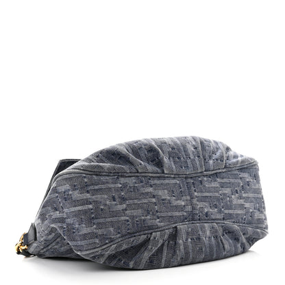 Fendi Denim Zucca Mia Shoulder Flap Blue 3 of 9