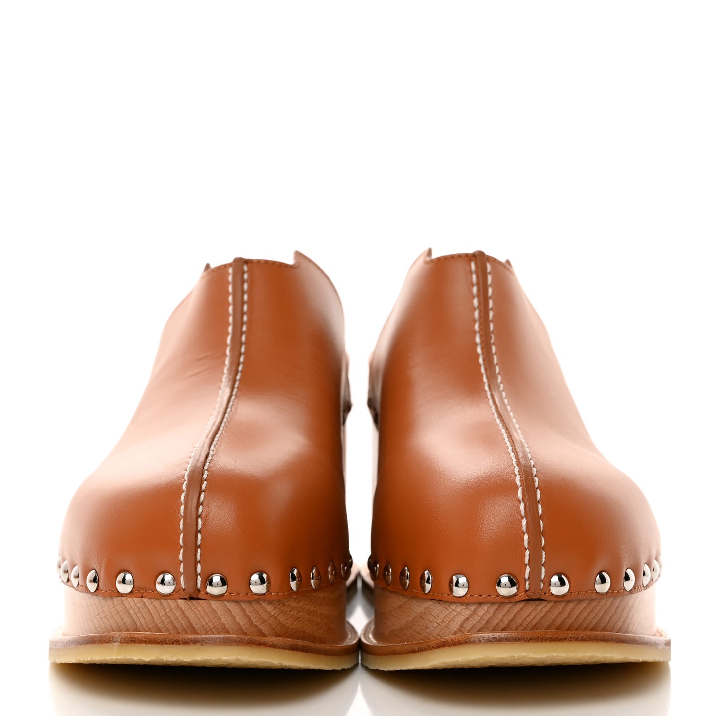 Calfskin Beechwood Earth Mules 38 Marron Glaise