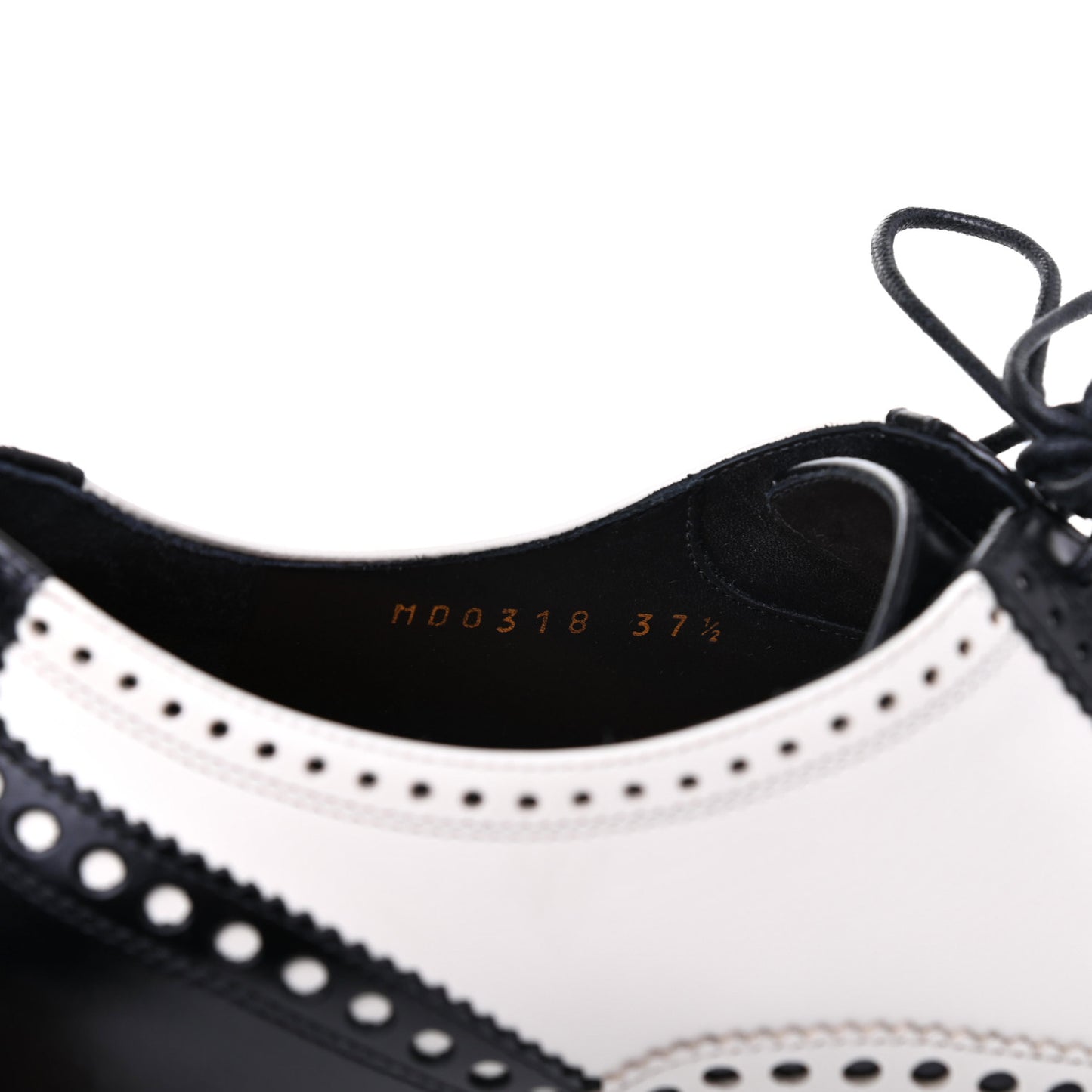 Calfskin Diorunit Oxford Flats 37.5 Black White