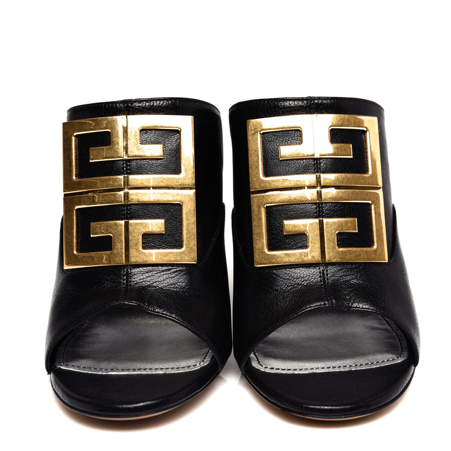 Grained Goatskin 4G Logo Mules 38 Black
