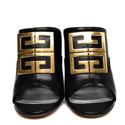 Givenchy Grained Goatskin 4G Logo Mules 38 Black 5 of 11