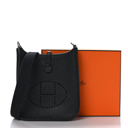 Hermes Taurillon Clemence Evelyne TPM Black 18 of 19