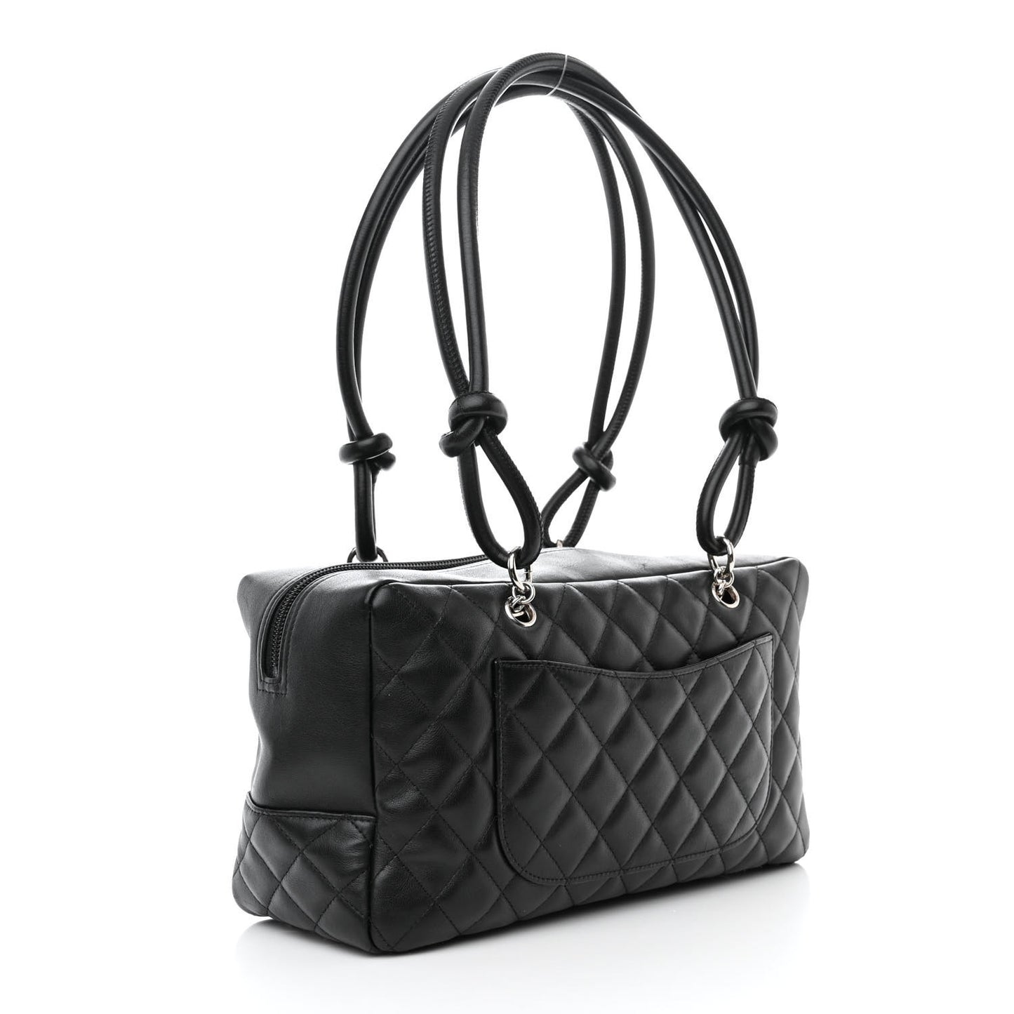 Calfskin Quilted Large Cambon Bowler Black