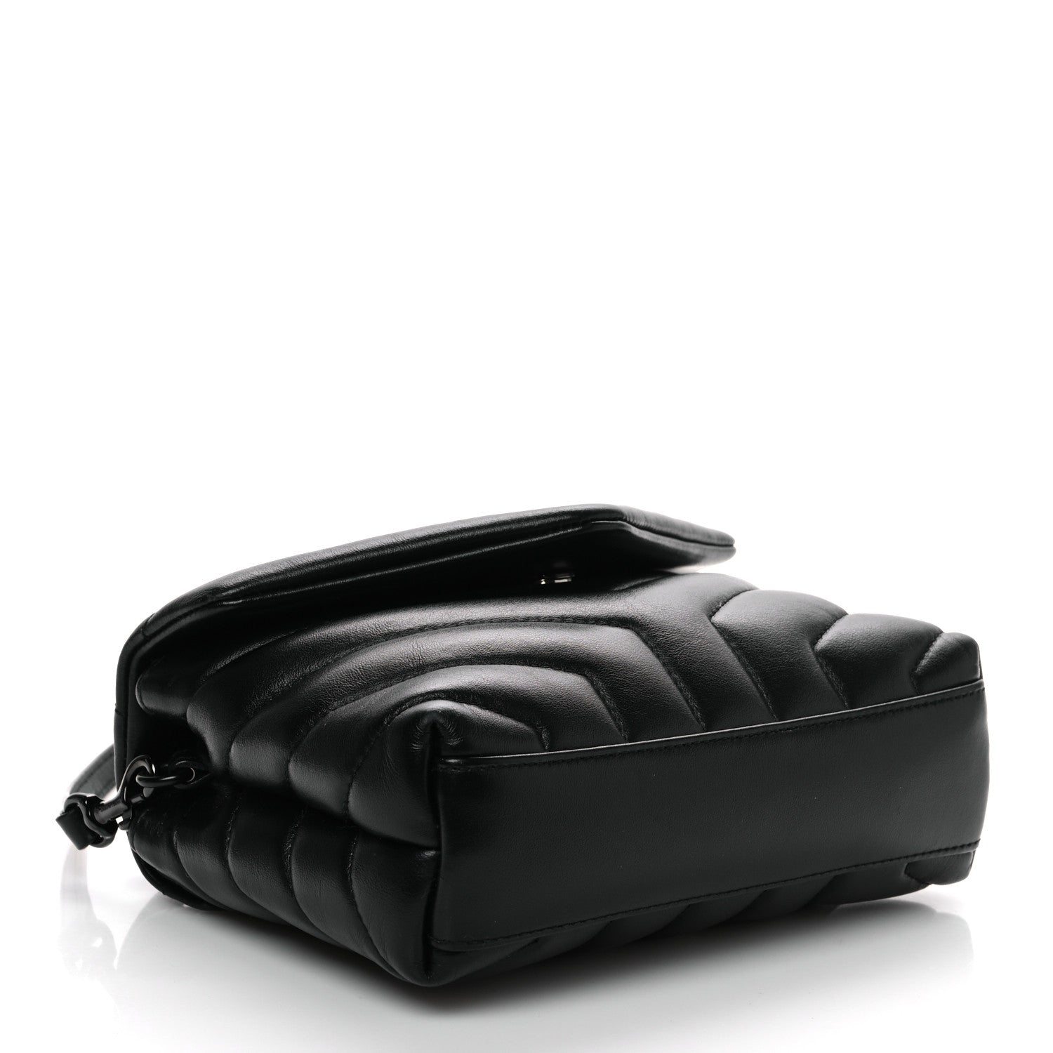 Saint Laurent Calfskin Y Quilted Monogram Monochrome Toy Loulou Crossbody Bag Black 4 of 11