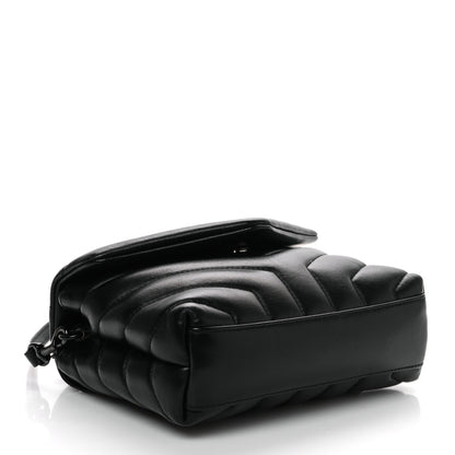 Saint Laurent Calfskin Y Quilted Monogram Monochrome Toy Loulou Crossbody Bag Black 4 of 11