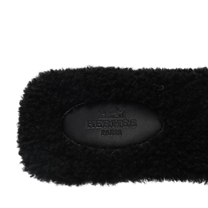 Hermes Woolskin Oran Sandals 41 Black 9 of 10