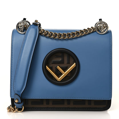 Fendi Vitello Century F is Fendi Bi-Color FF 1974 Embossed Small Kan I Shoulder Bag Nebula Maya Black 1 of 9