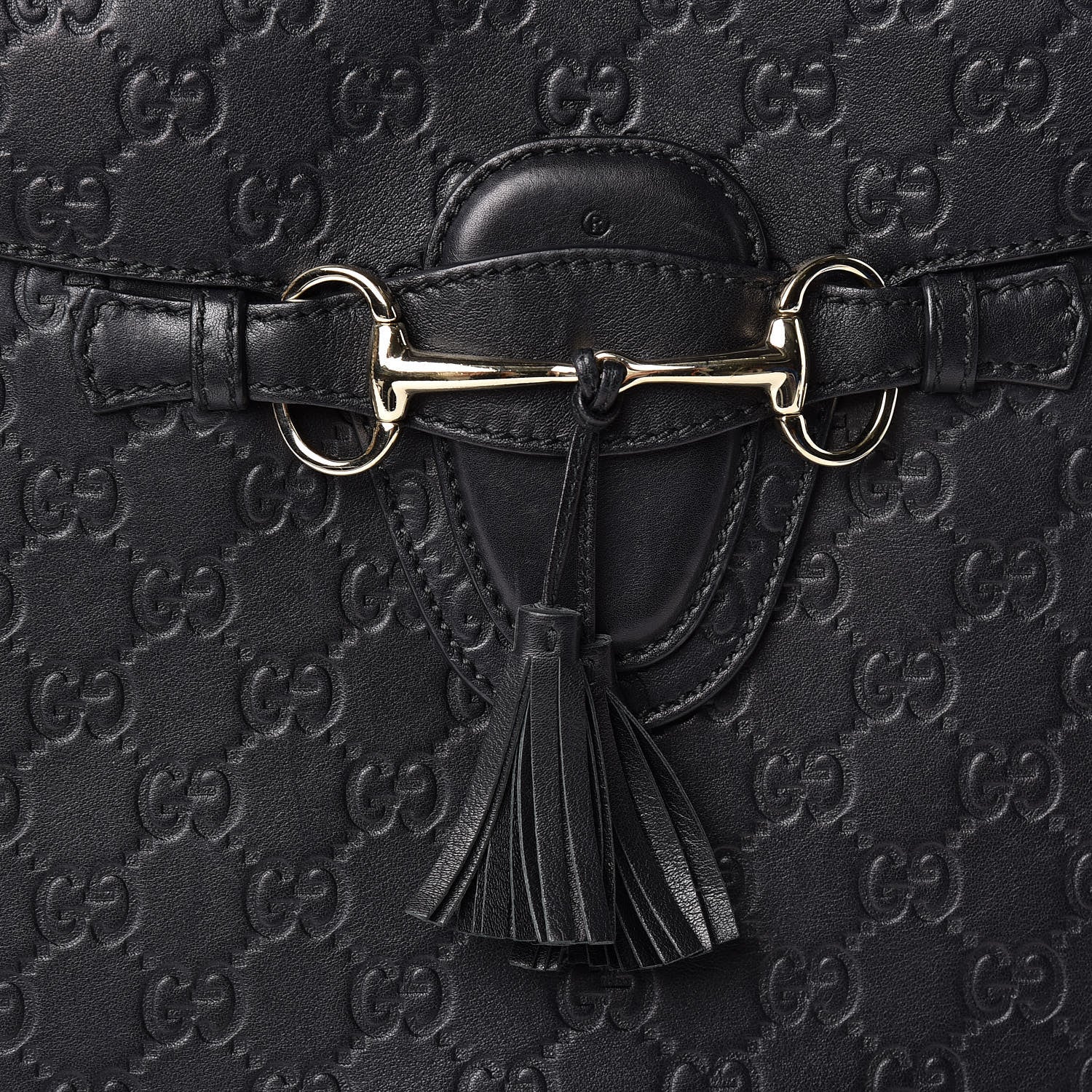 Gucci Guccissima Large Emily Chain Shoulder Bag Black 10 of 10