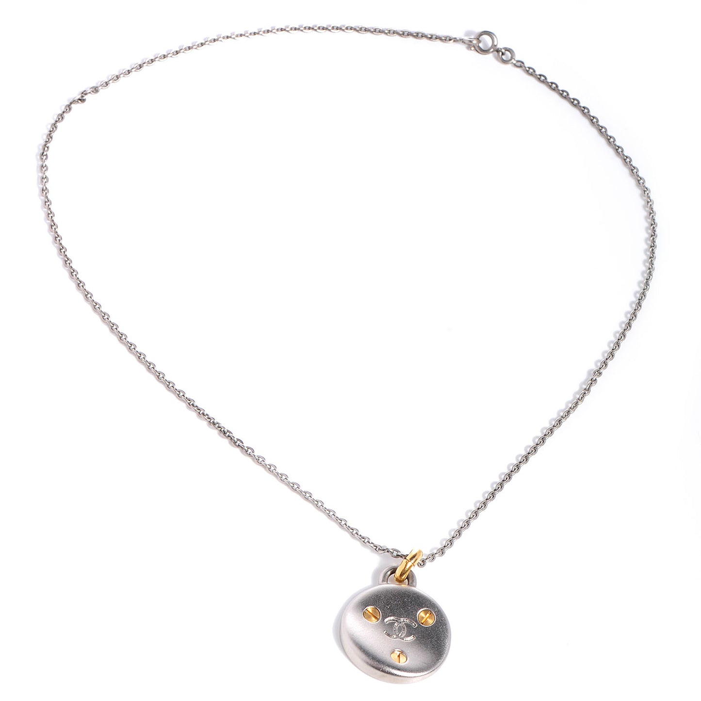 CC Screw Necklace Gold Silver