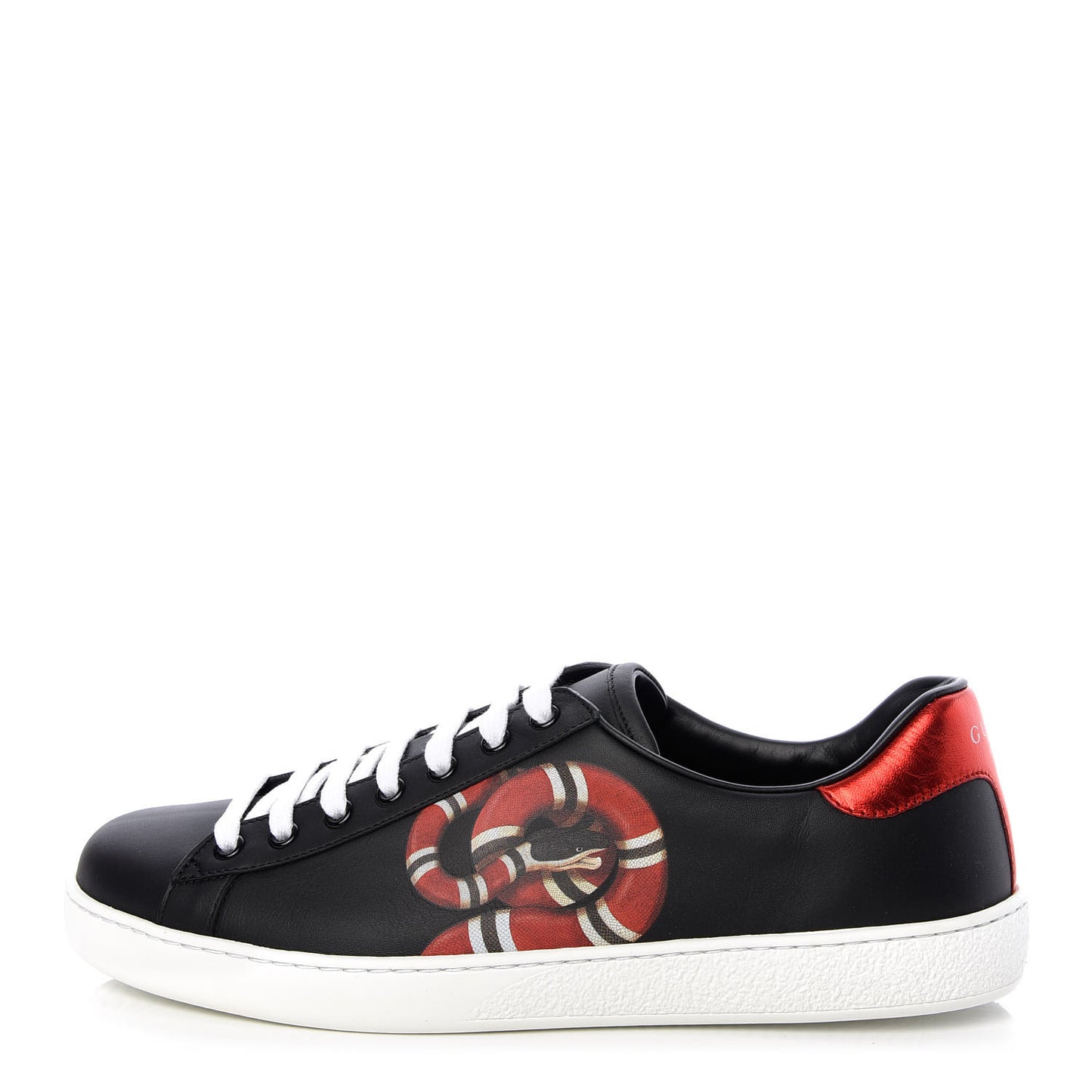 Calfskin Kingsnake Mens Ace Sneakers 8.5 Black Multicolor
