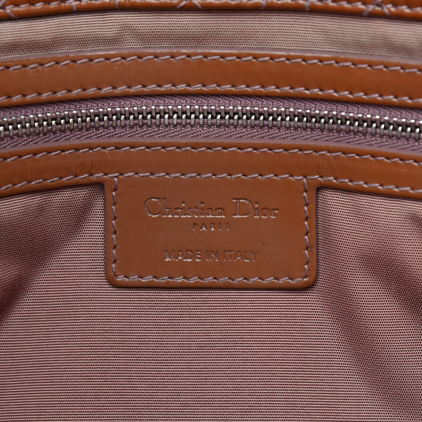 Patent Cannage Large Dior Soft Shopping Tote Brown