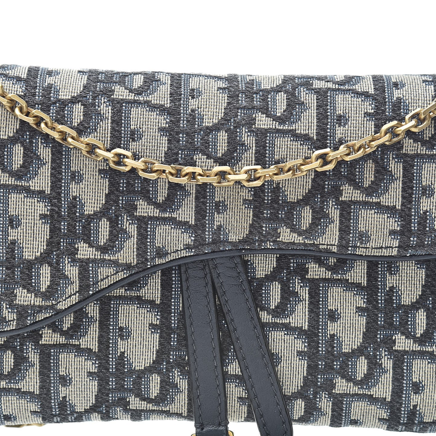 Oblique Saddle Chain Wallet Blue