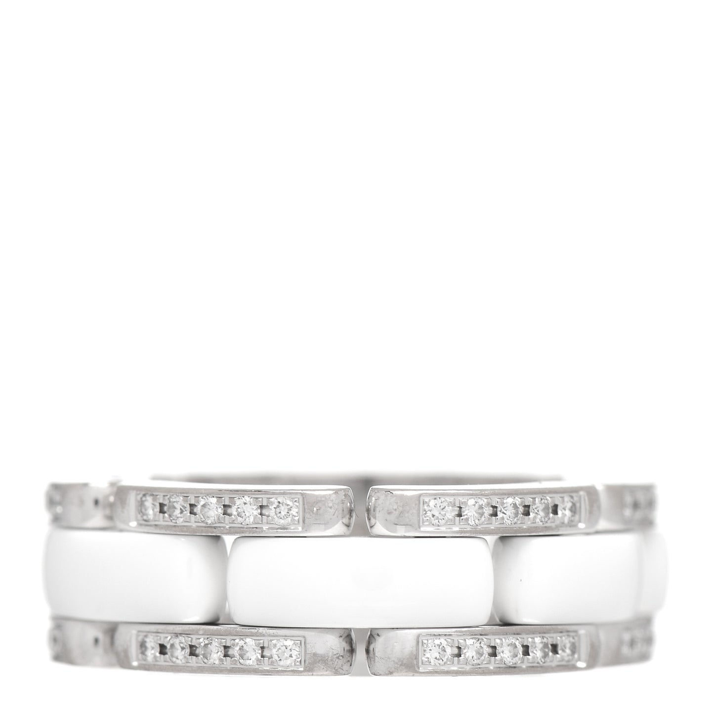 18K White Gold Ceramic Diamond Medium Ultra Ring White 53 6.5