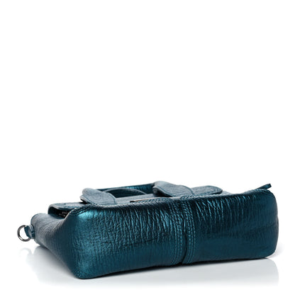 3.1 Phillip Lim Metallic Textured Calfskin Mini Pashli Satchel Turquoise 4 of 14