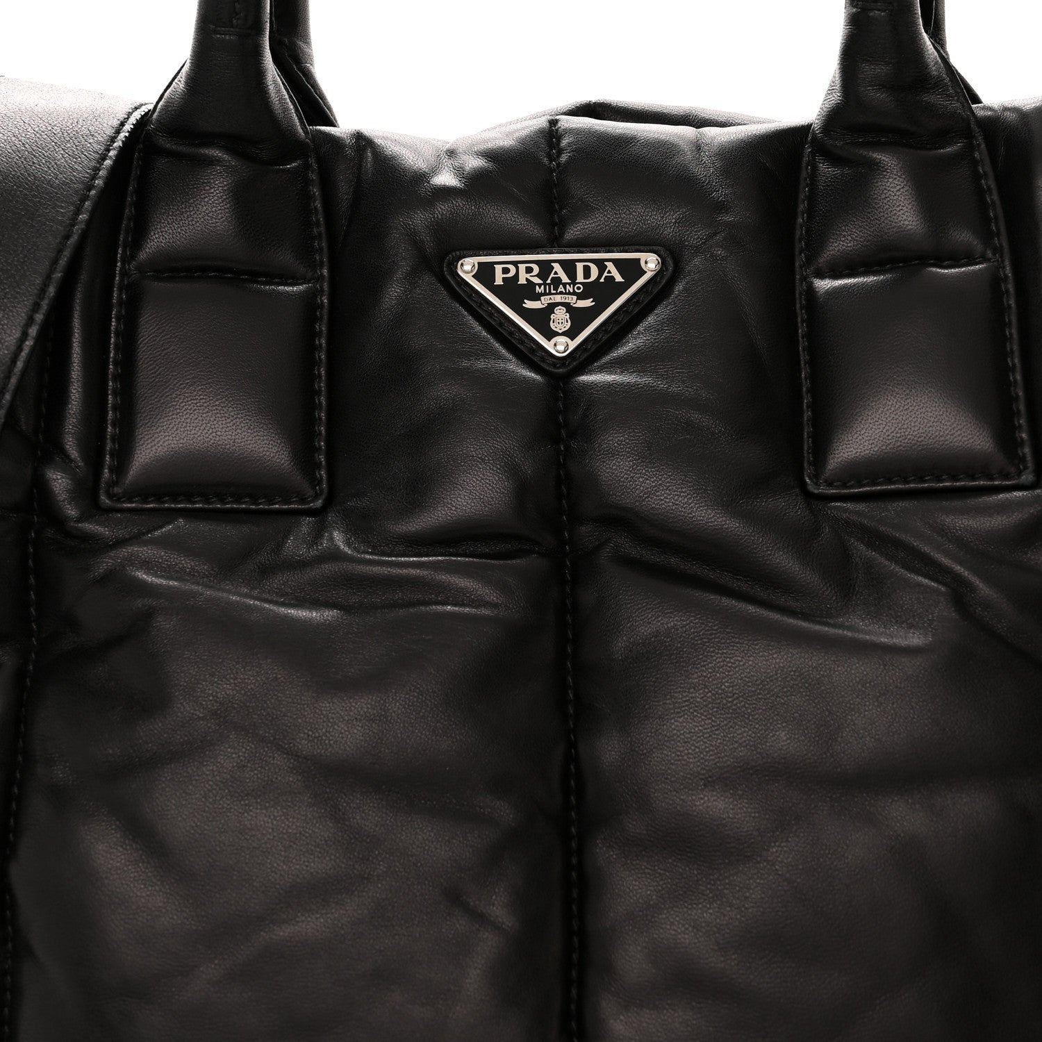 Prada Nappa Bomber North South Tote Black 7 of 9
