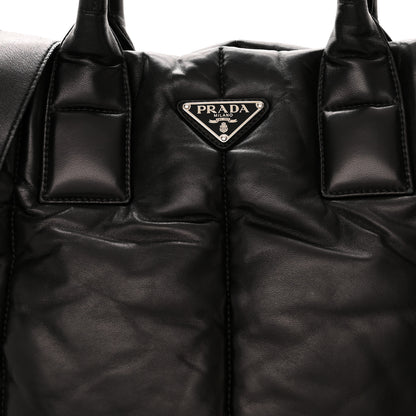 Prada Nappa Bomber North South Tote Black 7 of 9