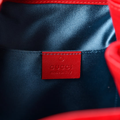 Gucci Velvet Matelasse GG Marmont Bucket Bag Hibiscus Red 5 of 9