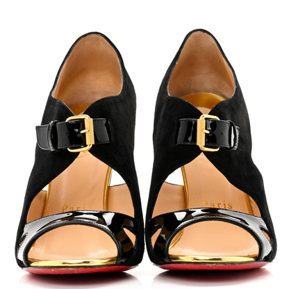 Christian Louboutin Patent Suede Calfskin Bolidaminette 100 Pumps 35.5 Black 2 of 11