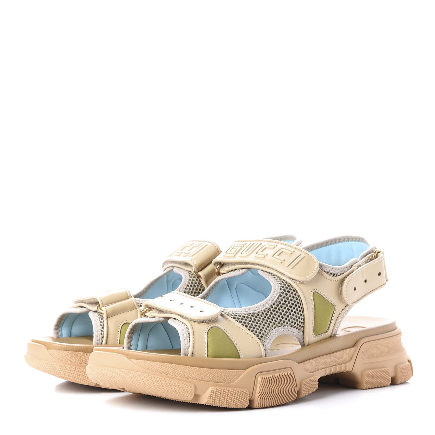 X SEGA Nappa Mesh Mens Aguru Sandals 11 Sand Storm Gold