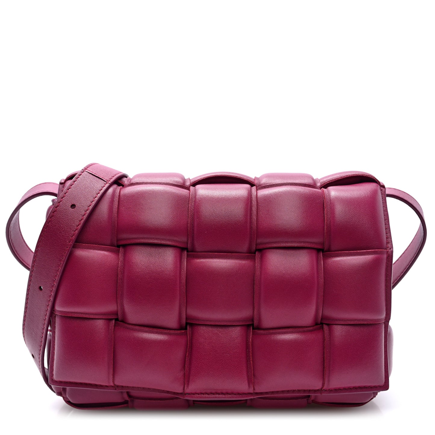 Nappa Maxi Intreccio Padded Cassette Crossbody Bag Cinnabar