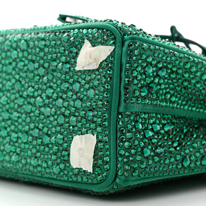 Prada Satin Crystal Mini Galleria Double Zip Tote Mango 10 of 10