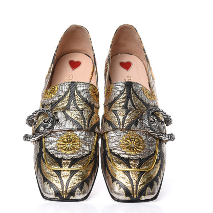Gucci Brocade Floral Jacquard Dionysus Loafers 41 Black 5 of 10