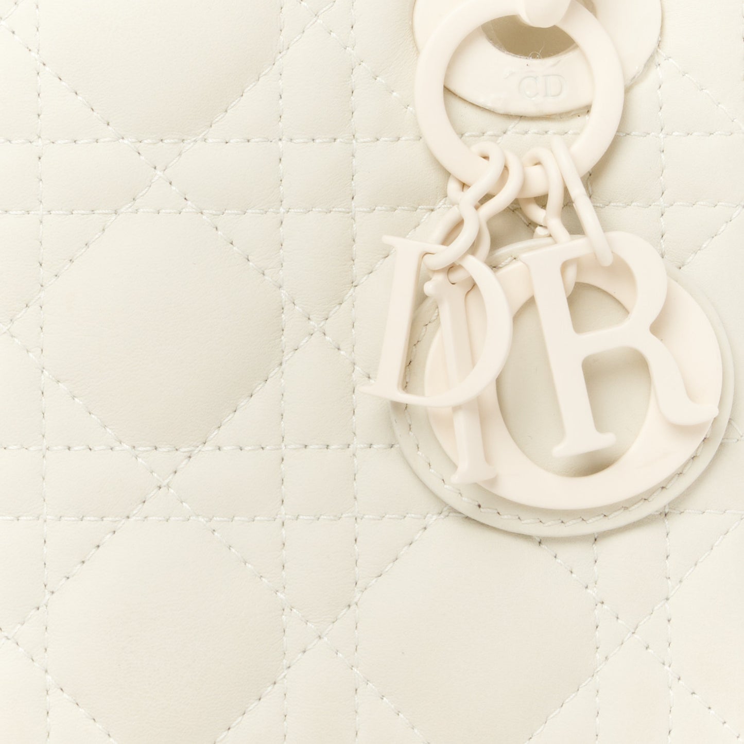 Ultra Matte Calfskin Cannage Mini Lady Dior Latte