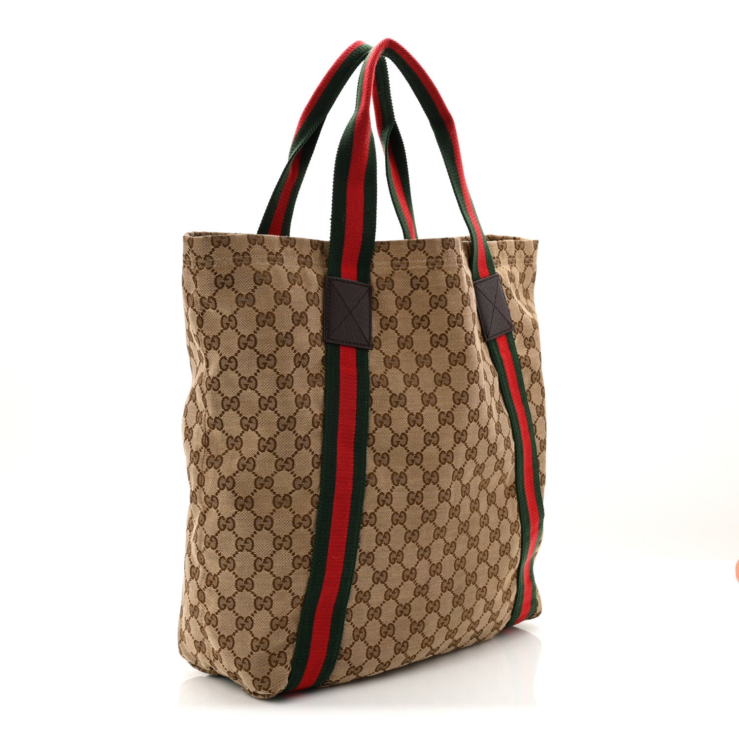 Gucci GG Monogram Medium Web Handle Vertical Tote Dark Brown 3 of 10