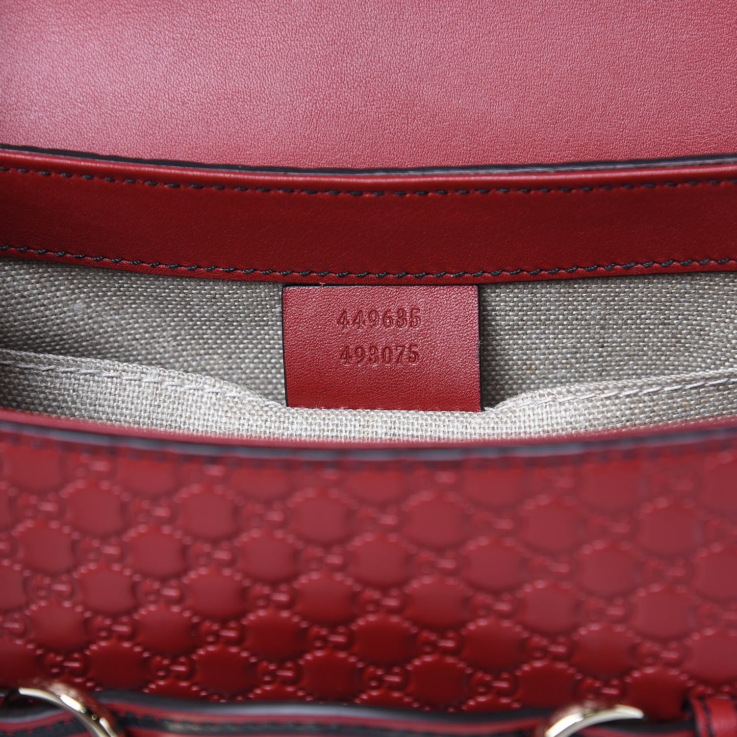 Microguccissima Medium Emily Chain Shoulder Bag Red