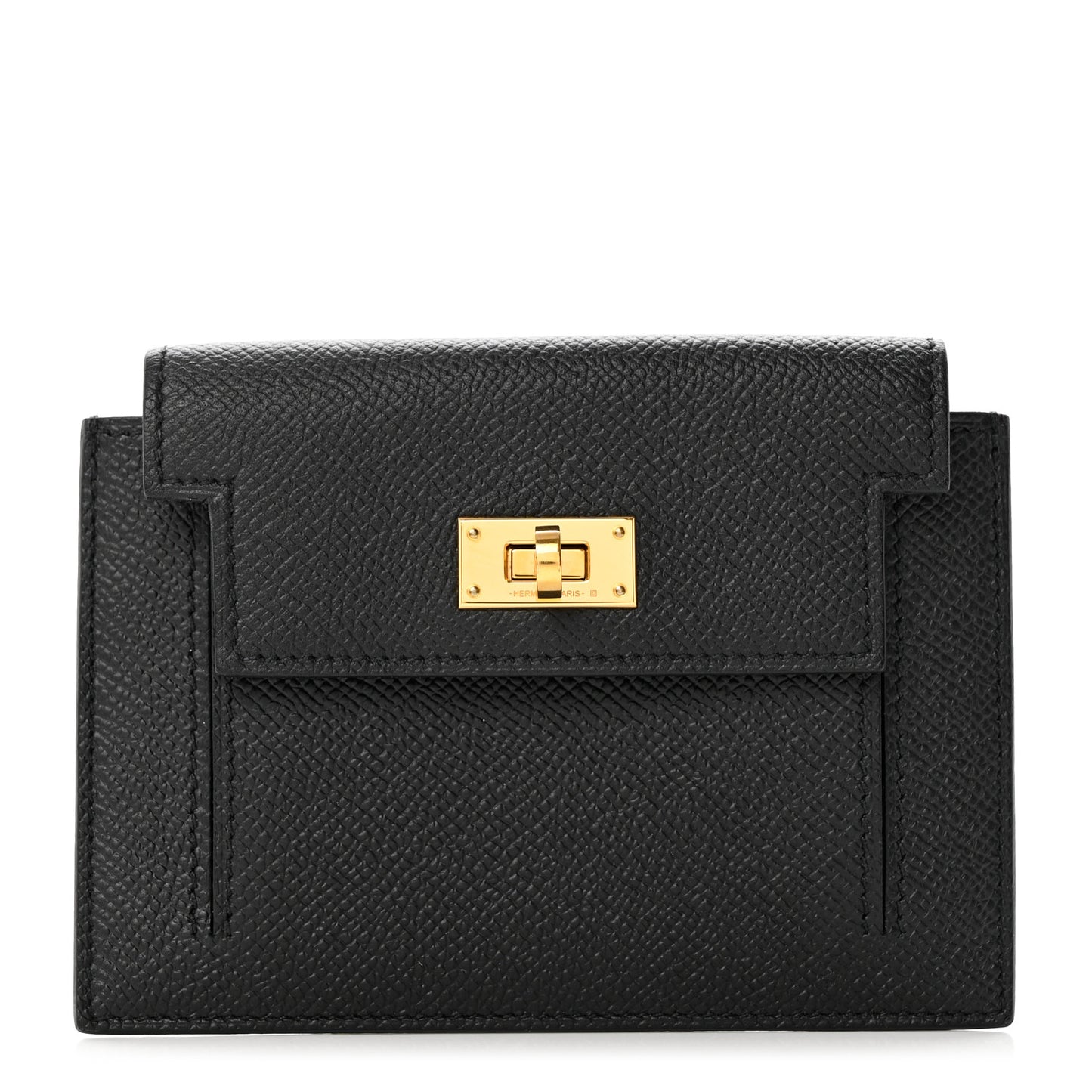 Epsom Kelly Pocket Compact Wallet Black