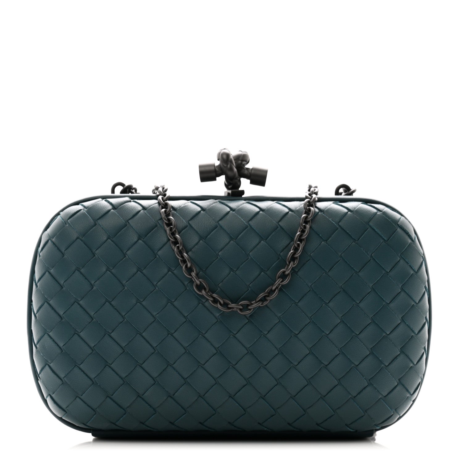 Bottega Veneta Nappa Intrecciato Chain Knot Clutch Mallard 1 of 9