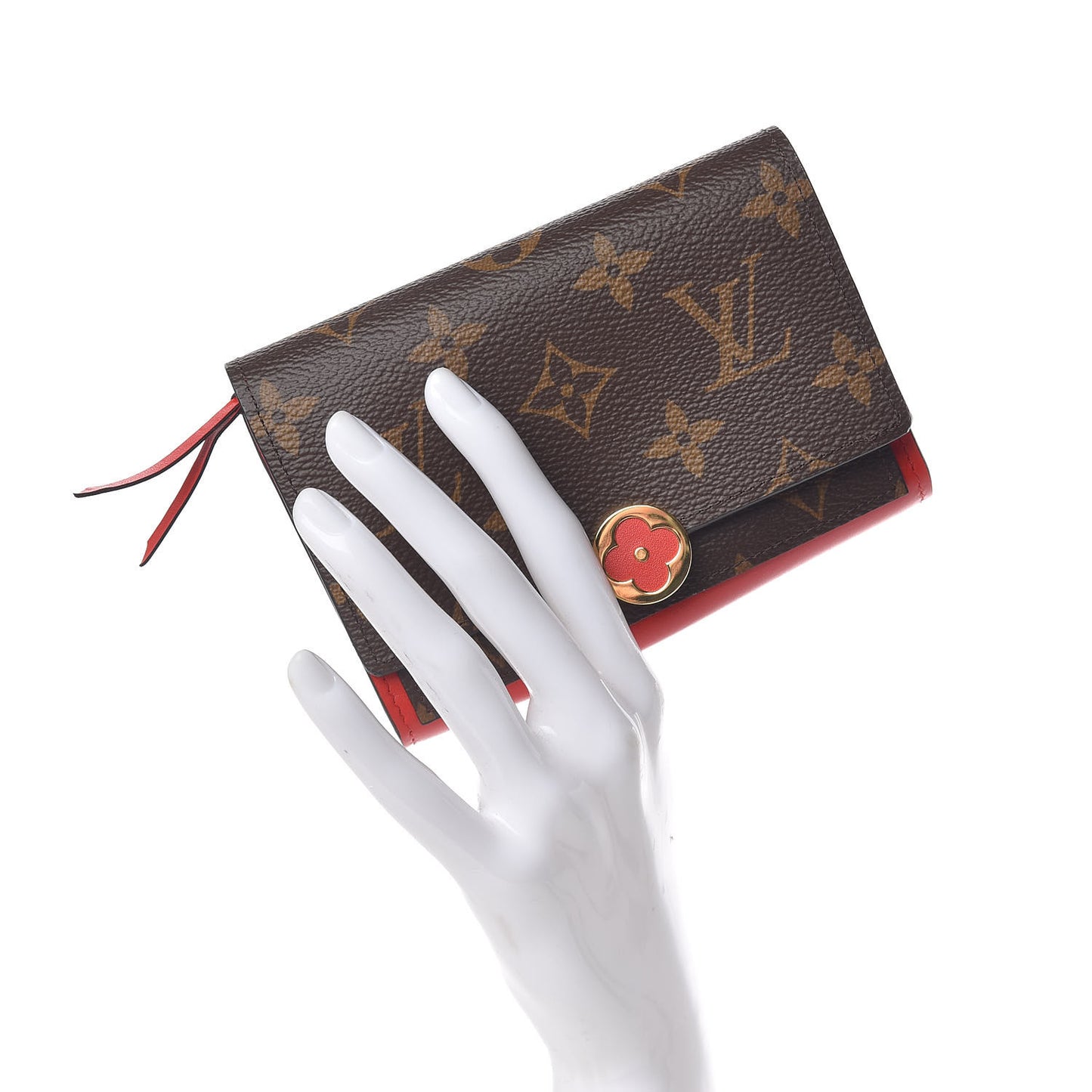 Monogram Flore Compact Wallet Coquelicot