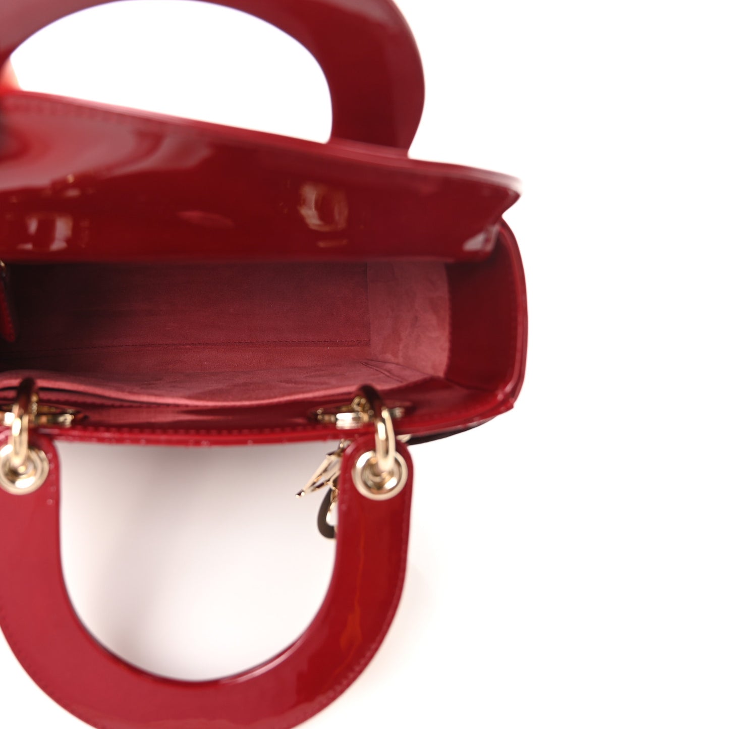 Patent Cannage Small Lady Dior Cherry Red