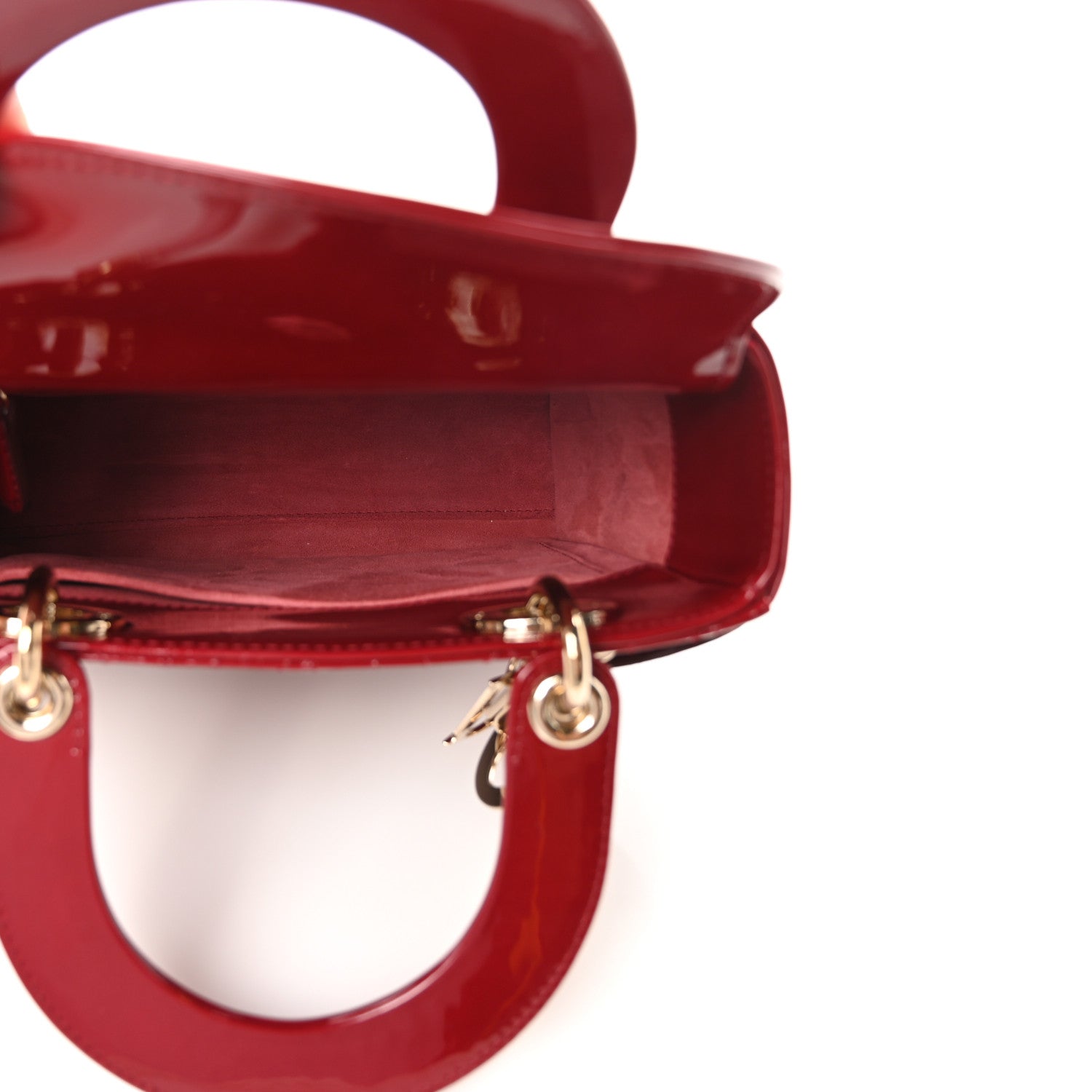 Christian Dior Patent Cannage Small Lady Dior Cherry Red 5 of 9