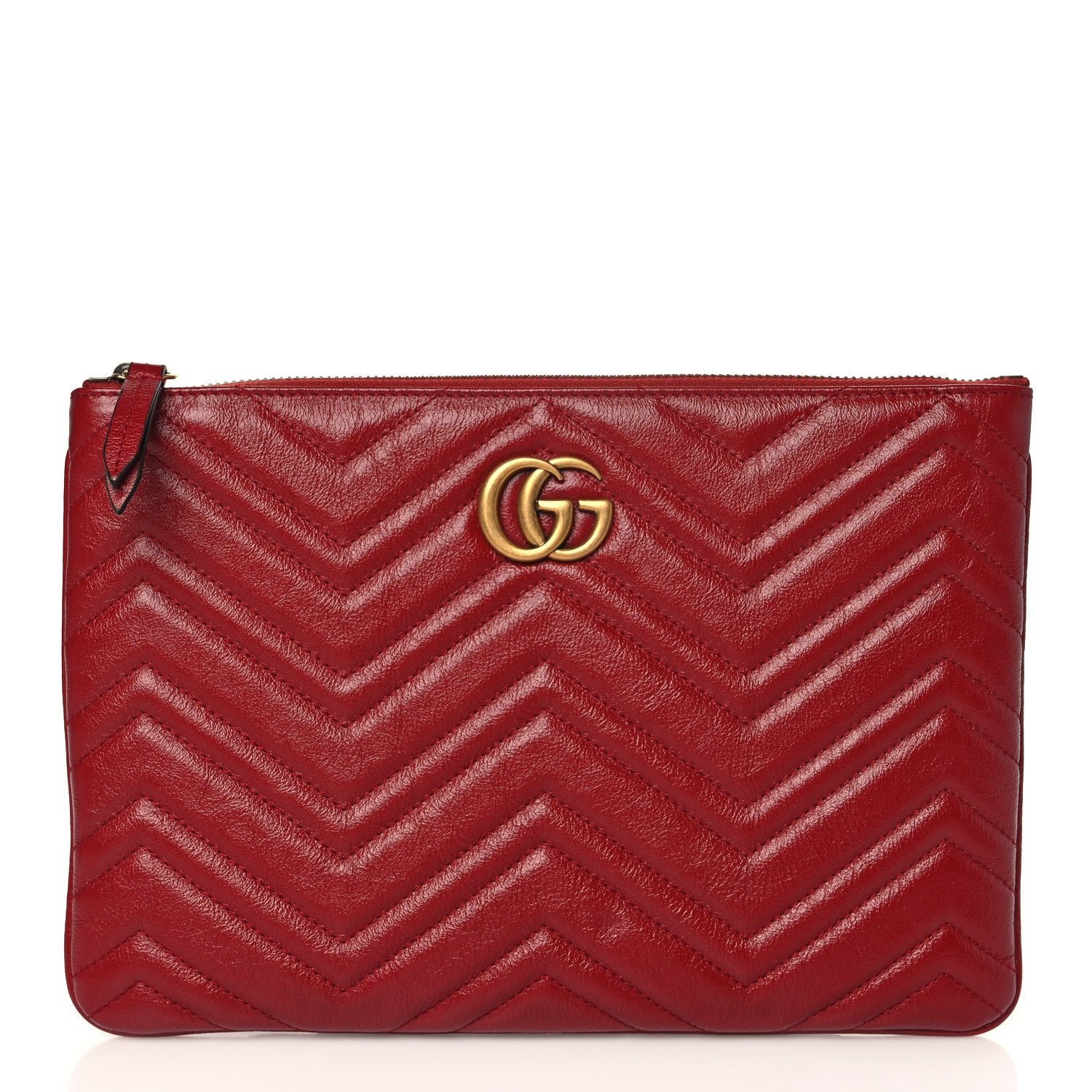 Gucci Azalea Calfskin Matelasse Heart GG Marmont Zip Pouch Romantic Cerise 1 of 9