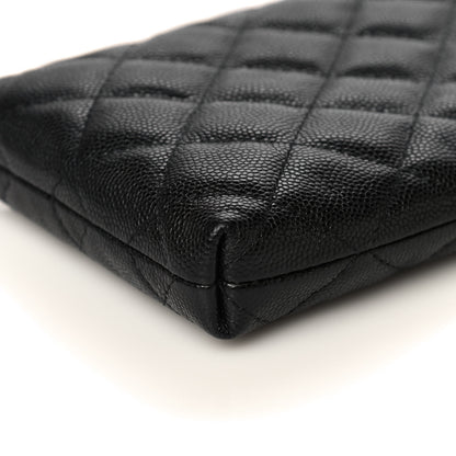 Chanel Caviar Quilted French New Wave Phone Holder With Chain Black 10 of 12