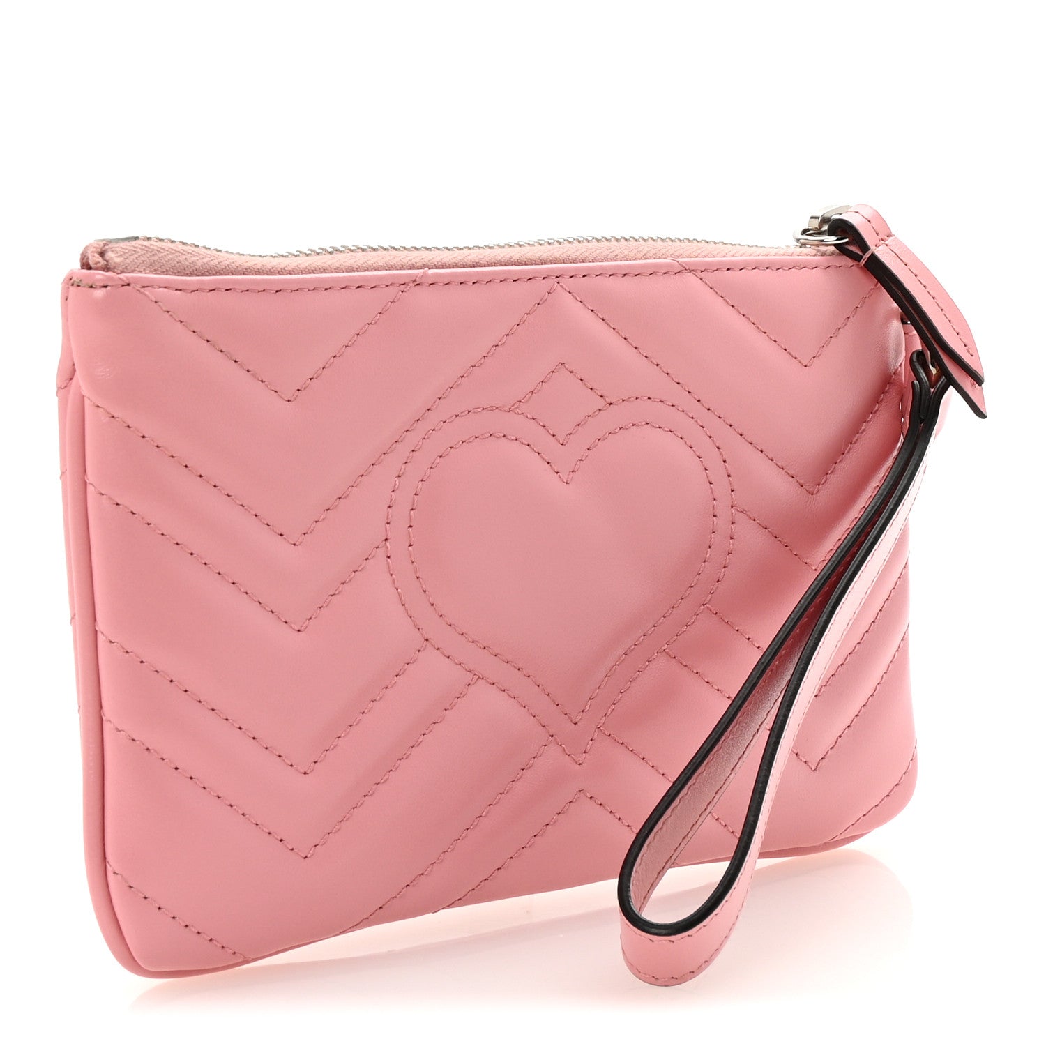 Gucci Calfskin Matelasse GG Marmont Wrist Wallet Wild Rose 3 of 8
