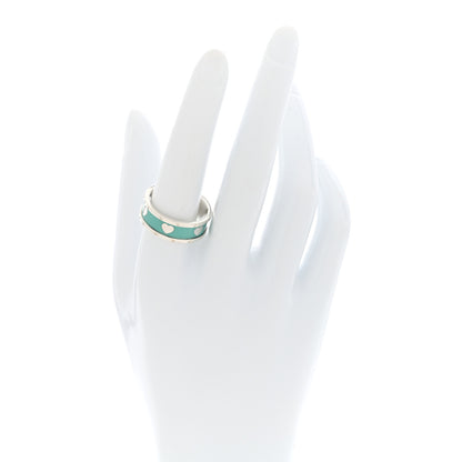 Tiffany Sterling Silver Enamel Wide Heart Ring Blue 58 8.5 Blue 2 of 4